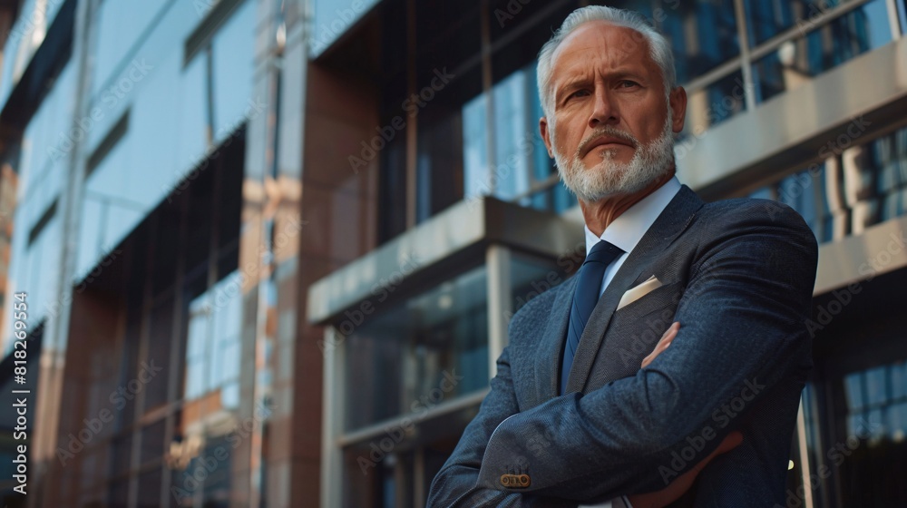 Visualizing a professional mature senior businessman
