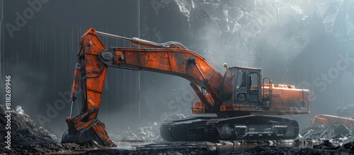 HeavyDuty Excavator Rendering Industrial Power and Precision in D Digital Art