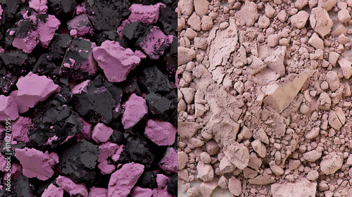 Pink and dark isolated powder on high quality background