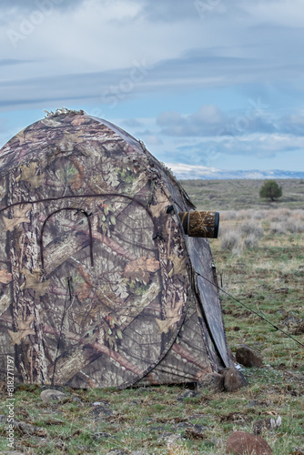 photo hide on the high desert looking for sage grouse