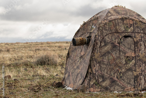 photo blind set up for sage grouse