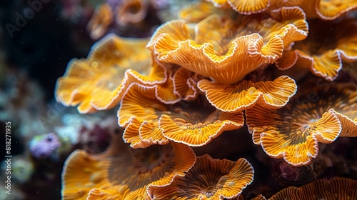 A large orange and white coral with many small orange and white flowers photo