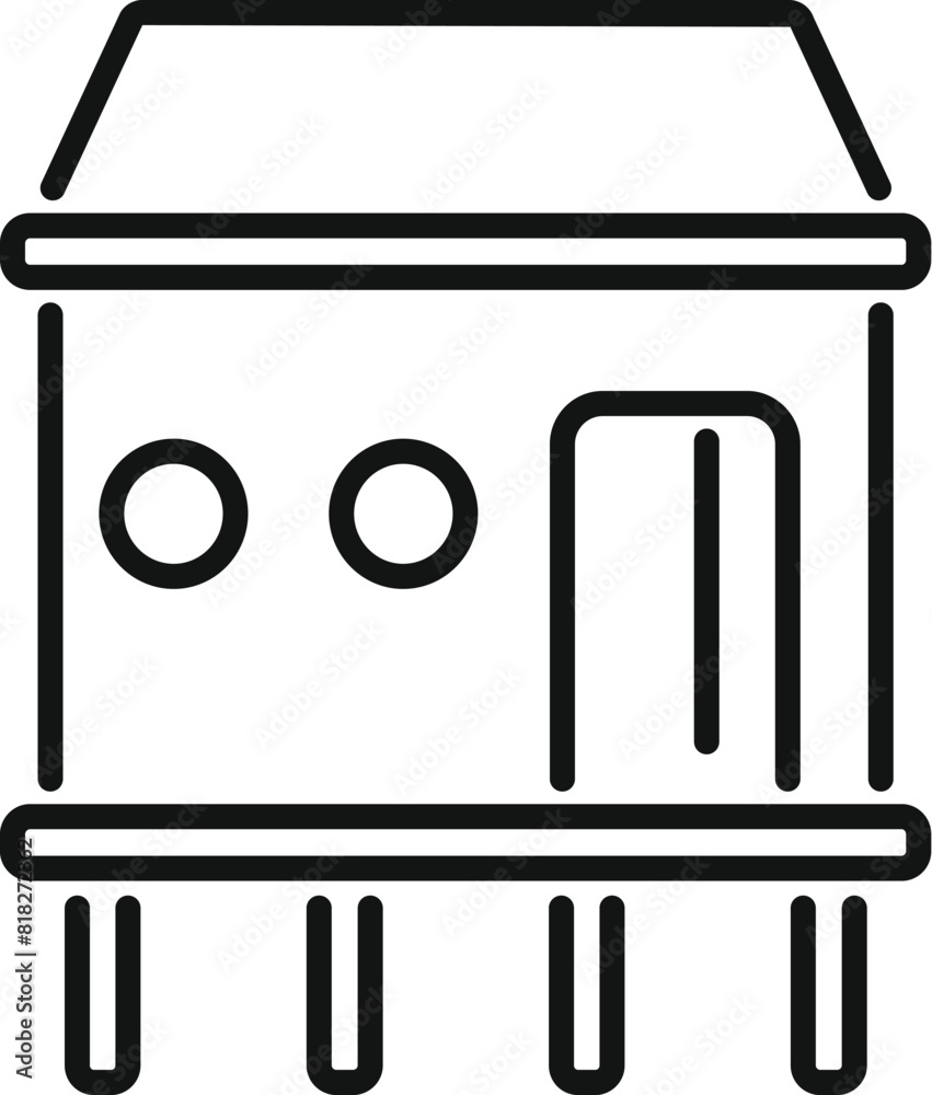 Black and white outline drawing of a stylized house, perfect for logos or web icons Black and white outline drawing of a stylized house, perfect for logos or web icons