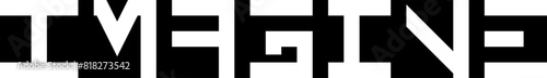 Imagine - blocky font, modern minimalist text design - vector