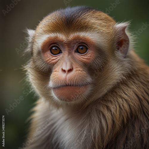close up of a long macaque photo