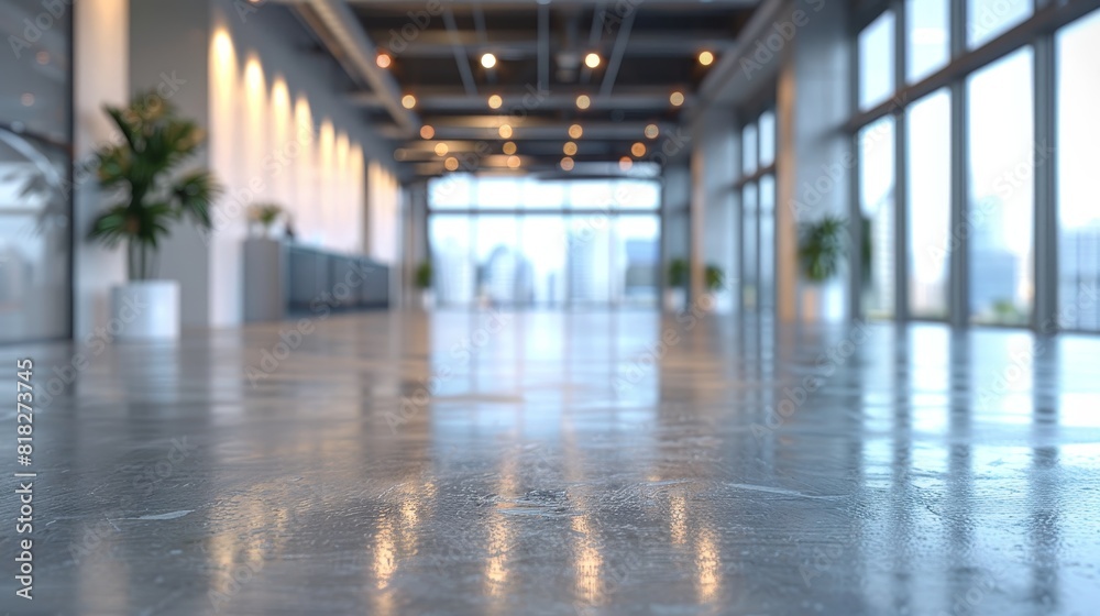 A large, empty room with a lot of windows and a few potted plants A large, empty room with a lot of windows and a few potted plants