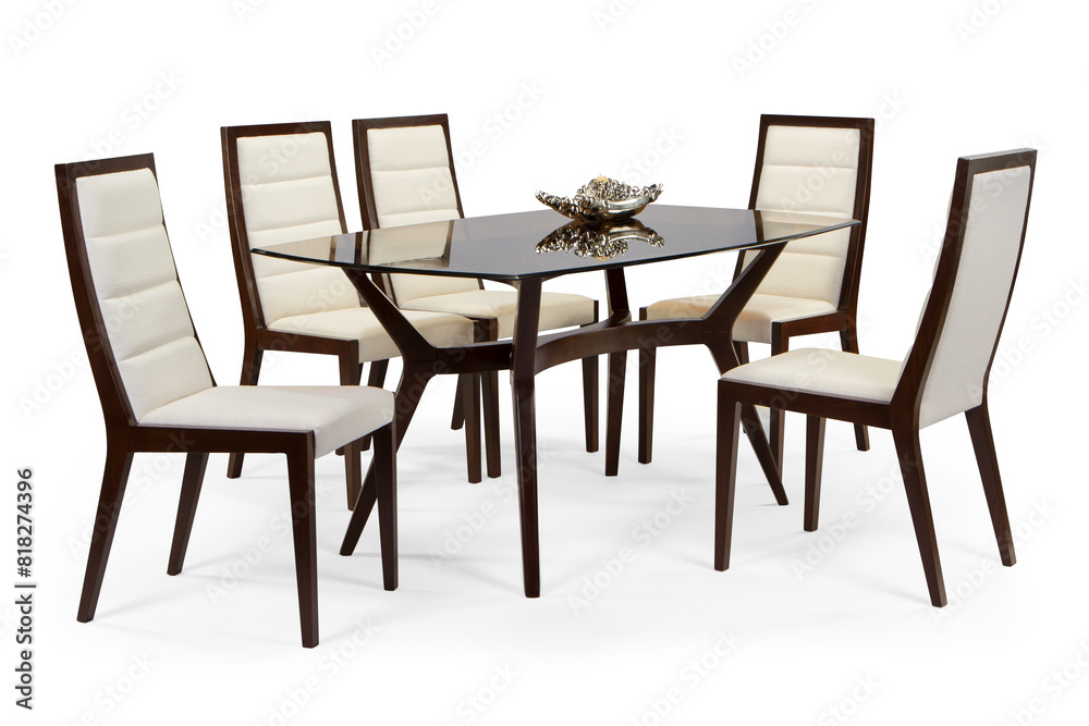 classic dining table isolated on white background . table and chair classic dining table isolated on white background . table and chair