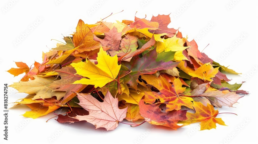 pile of colorful autumn leaves isolated on white seasonal foliage collection digital illustration pile of colorful autumn leaves isolated on white seasonal foliage collection digital illustration
