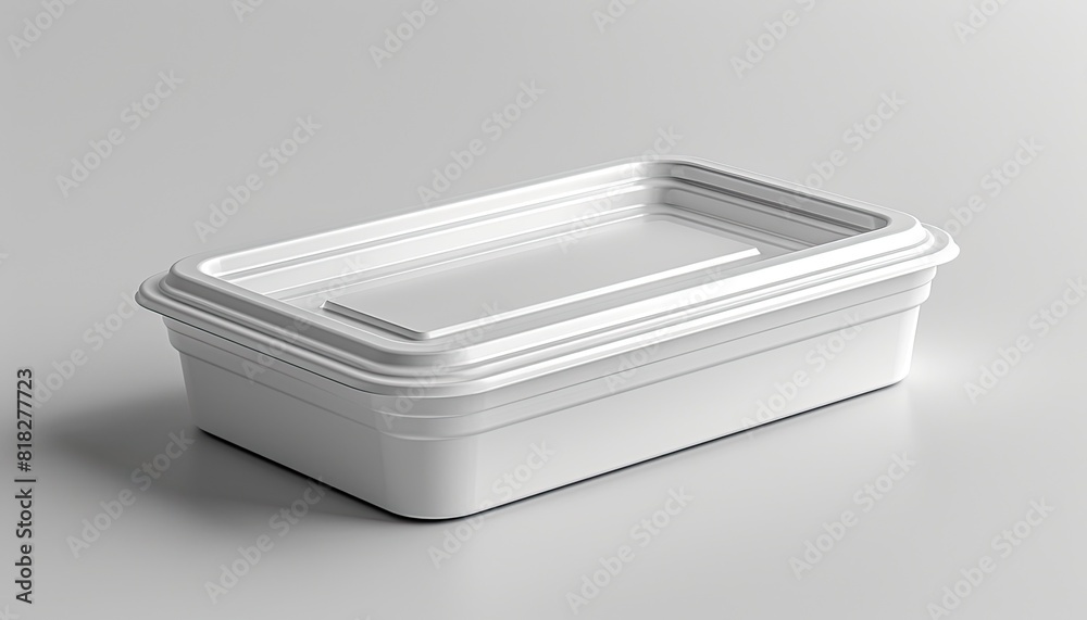 A high-quality white plastic container with a clear lid, ideal for food storage or takeout purposes. Isolated on a plain background. A high-quality white plastic container with a clear lid, ideal for food storage or takeout purposes. Isolated on a plain background.