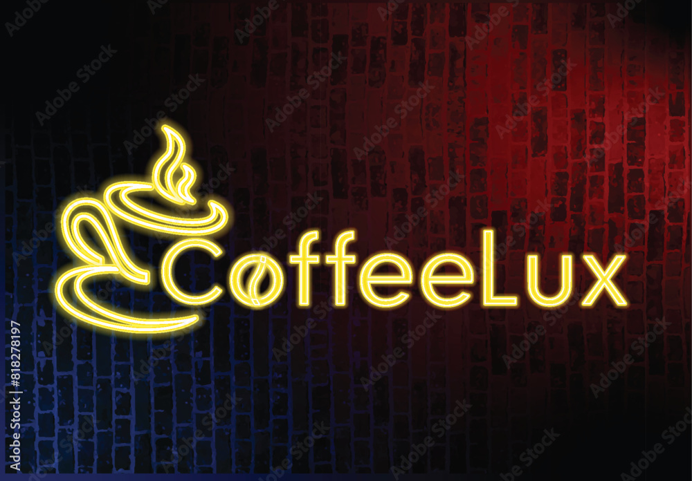 Obraz premium Adobe Illustrator Artwork - neon coffee vector line