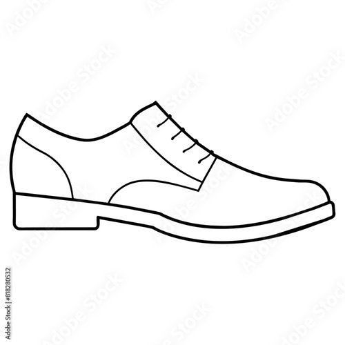 Dress shoes icon, black line Drawing 