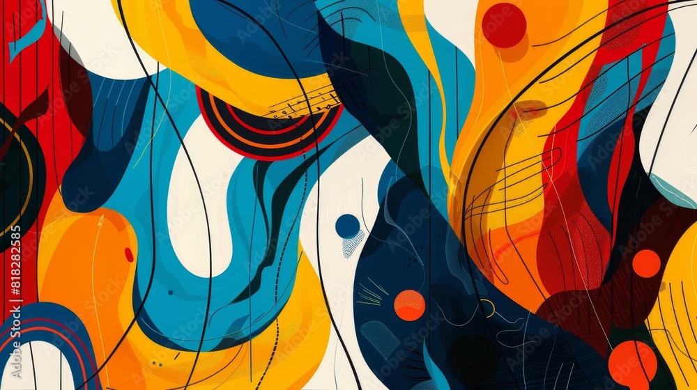 vibrant abstract composition with organic shapes and bold colors modern art background digital illustration vibrant abstract composition with organic shapes and bold colors modern art background digital illustration