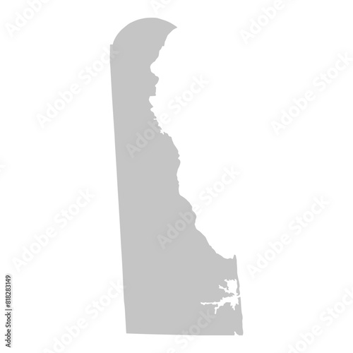 Gray solid map of the state of Delaware