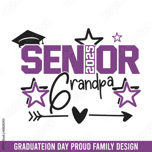 Senior 2025 grandpa graduation day, senior college graduation svg design