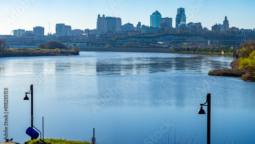 Kansas City Missouri Skyline from Kaw Point in Early Morning
