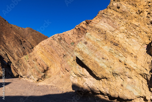 Sunrise Morning Sunshine in Golden Canyon  Death Valley National Park  California