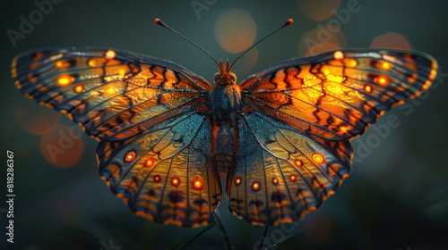 Fantastic glowing butterfly close-up © Kondor83