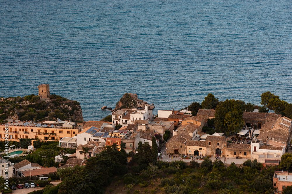 Top View of Scopello, little town in Sicily