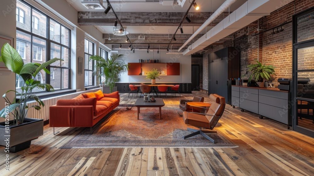 Refurbished Design Refurbished office featuring a mix of open and private workspaces, with ...