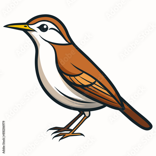 Aquatic Warbler bird knocks icon vector illustration