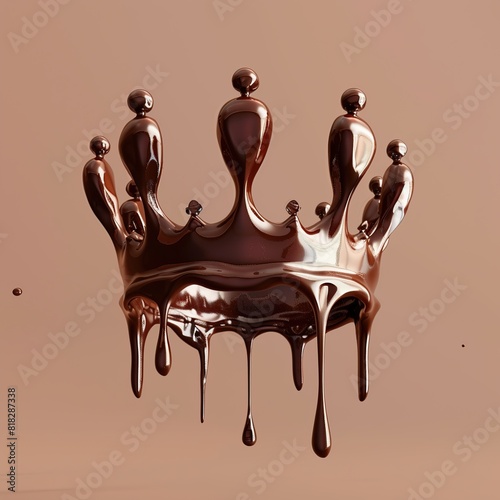 3d render of chocolate splash on a light background. Chocolate syrup. photo