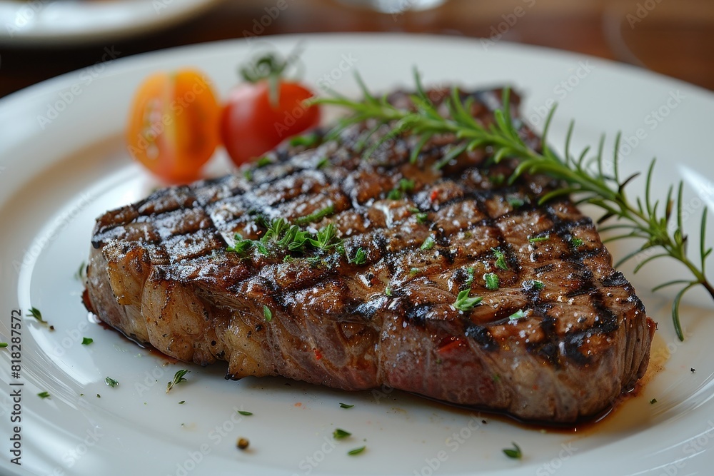 Bistecca alla Fiorentina: A large, perfectly grilled T-bone steak, with a charred exterior and juicy interior. Bistecca alla Fiorentina: A large, perfectly grilled T-bone steak, with a charred exterior and juicy interior.