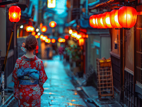 A young Japanese woman in a...