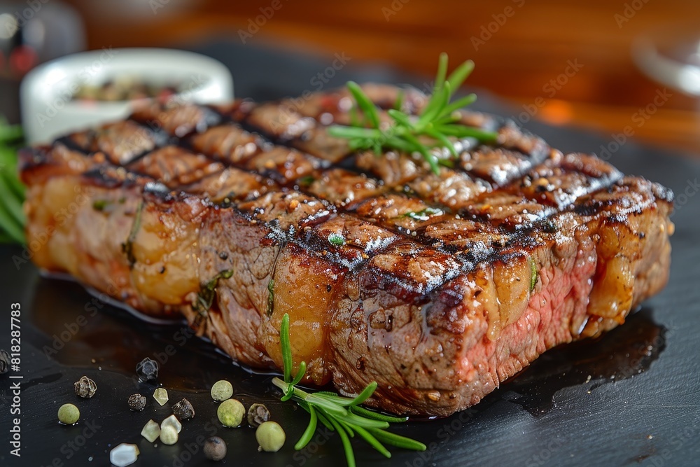 Bistecca alla Fiorentina: A large, perfectly grilled T-bone steak, with a charred exterior and juicy interior. Bistecca alla Fiorentina: A large, perfectly grilled T-bone steak, with a charred exterior and juicy interior.