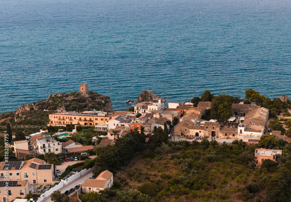 Top View of Scopello, little town in Sicily