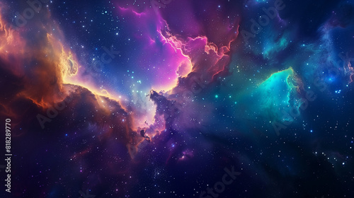 Colorful Space Filled With Stars and Clouds © mattegg