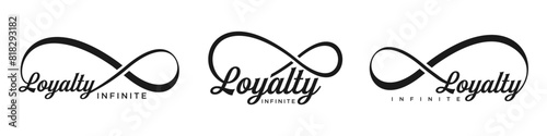 loyalty Infinity logo design, wordmark loyalty with Infinity icon combination, vector illustration