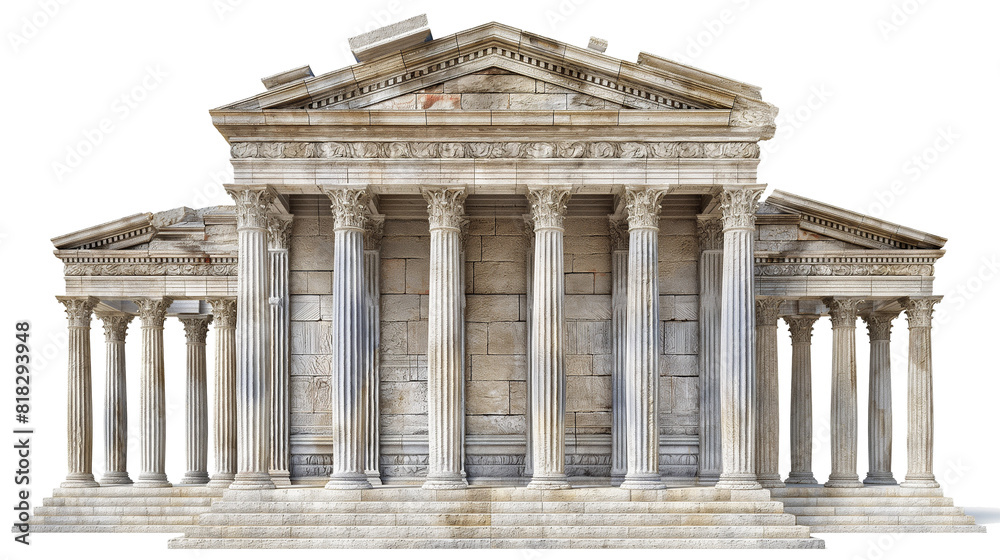 The Roman Temple of Hercules isolated on a transparent background