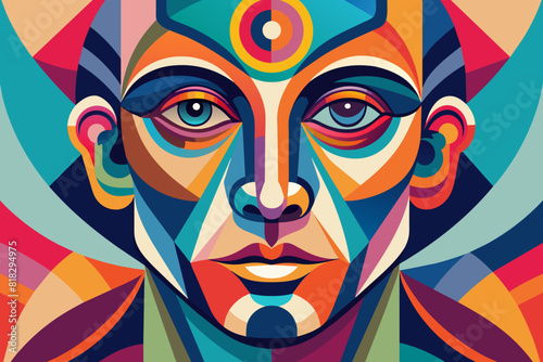 Vector colorful woman face art illustration  © TRTASFIQ