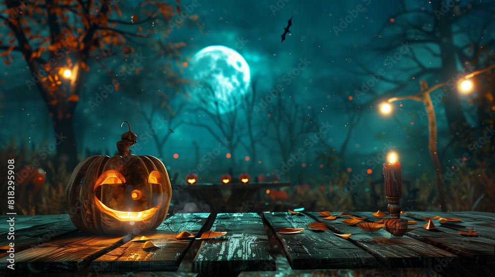 Fototapeta premium Pumpkin on Wooden Table