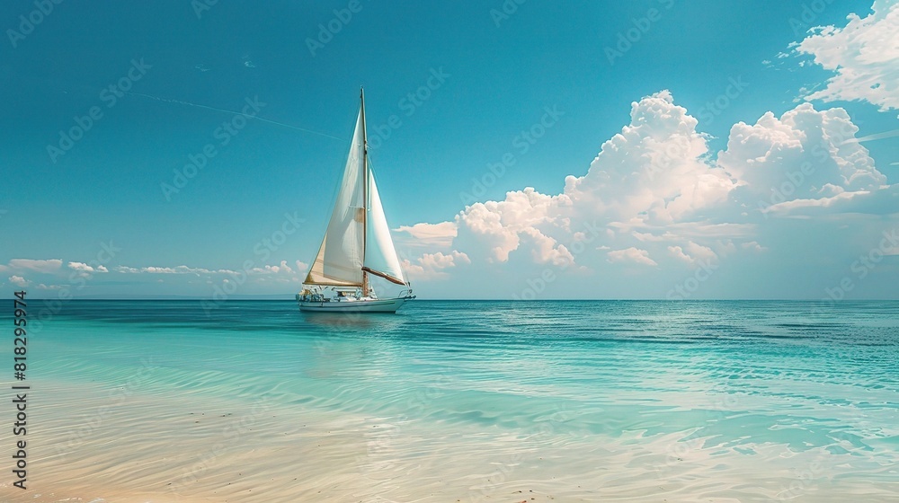 Obraz premium luxurious yacht cuts through the ocean waves