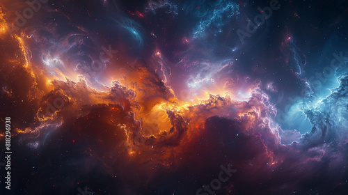 Cosmic Light Waves Exploring Nebula Art in the Vast Expanse of Space Through Mesmerizing Astrophotography © Neural