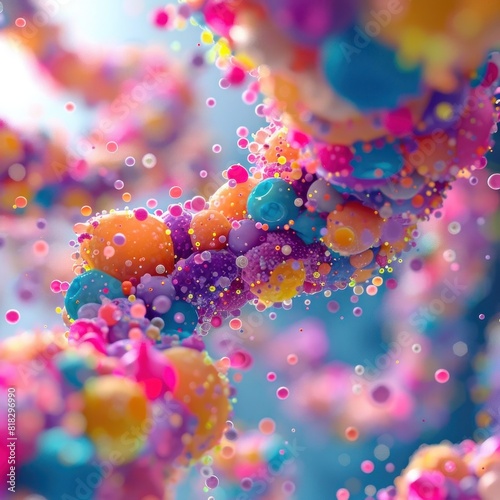 Intricate Dance of Genetic Material Vibrant D Rendering of Bacterial Conjugation photo