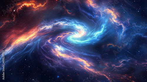 Dynamic Galactic Swirls A Kaleidoscope of Colorful Star Fields in the Vast Cosmos, Captured Through Mesmerizing Astrophotography