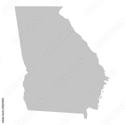 Gray solid map of the state of Georgia