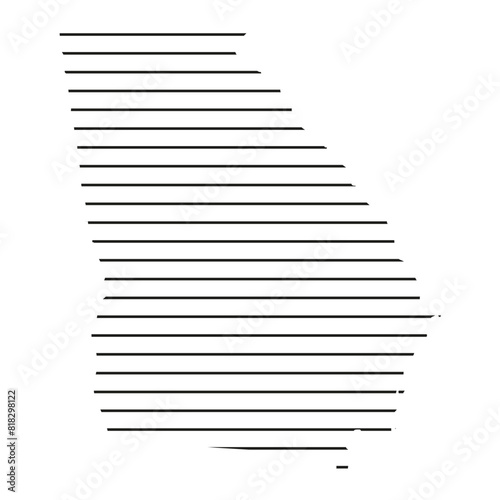 Black line drawing of the state of Georgia