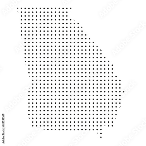 Map of the state of Georgia is shown in dots