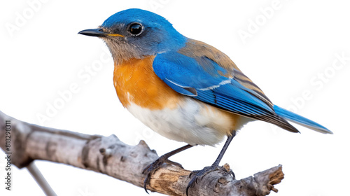 Vibrant Blue Bird in Natural Habitat isolated on a transparent background