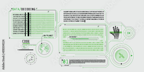 HUD interface design for decoding satellite data.