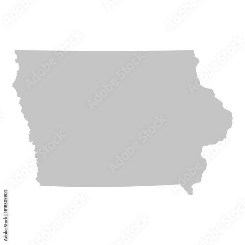 Gray solid map of the state of Iowa