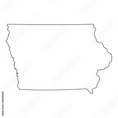 White outline of the state of Iowa