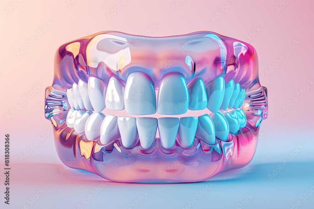 A colorful jaw model. Dental concept A colorful jaw model. Dental concept