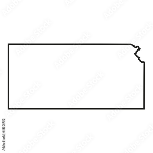 White solid outline of the state of Kansas