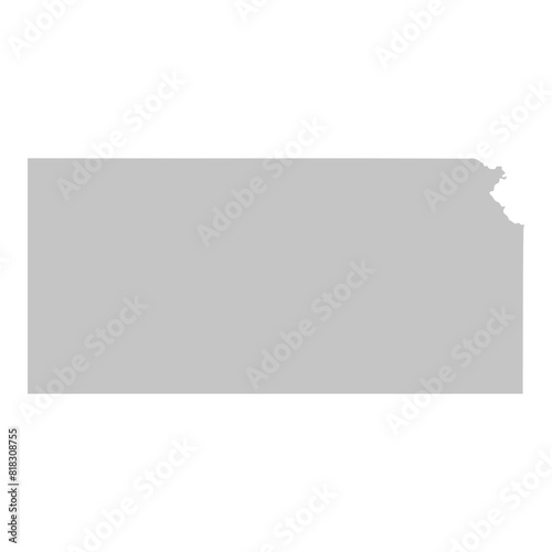 Gray solid map of the state of Kansas
