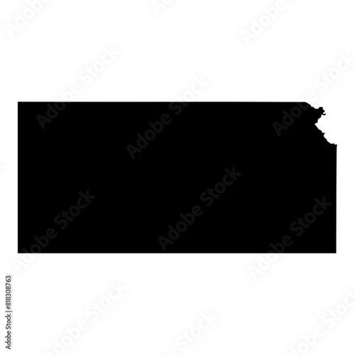 Black solid map of the state of Kansas
