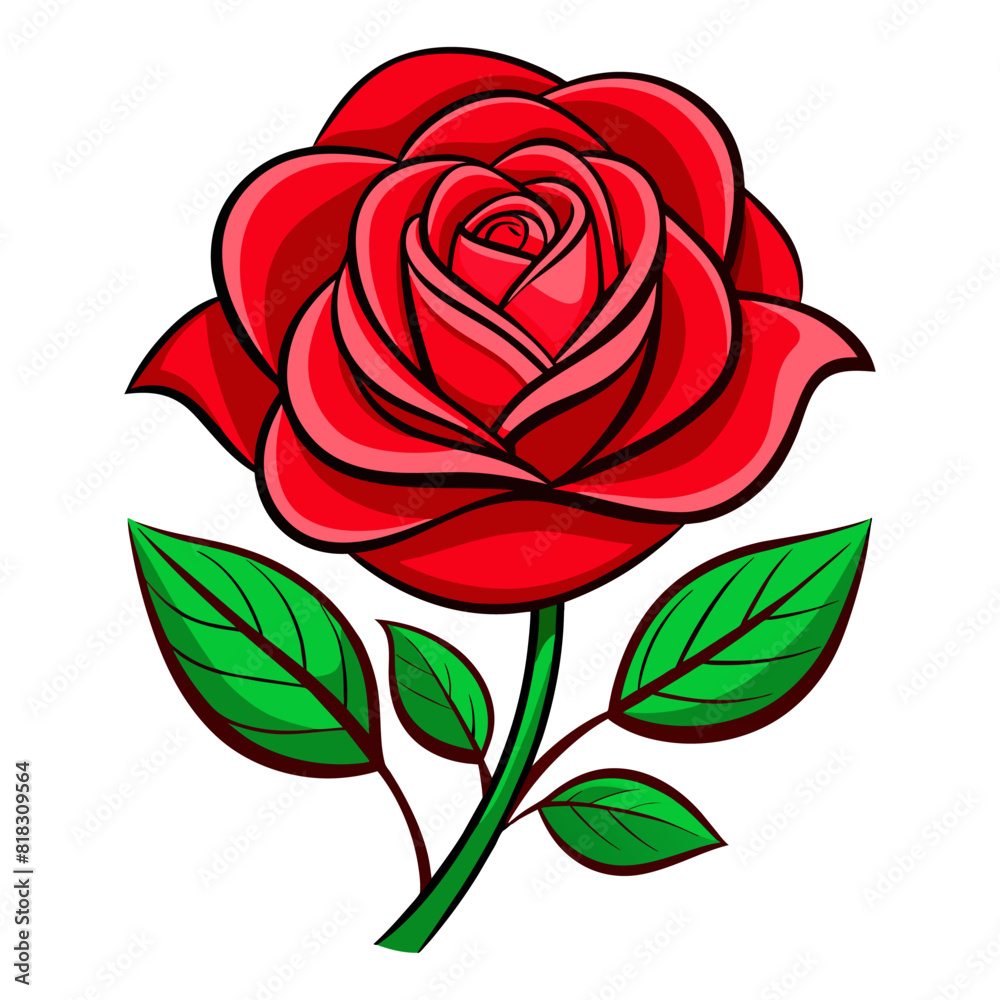 Vector Red Rose Illustration Vector Red Rose Illustration